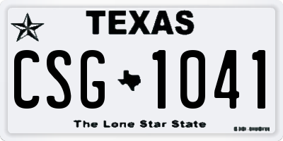 TX license plate CSG1041