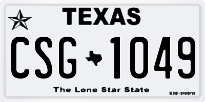 TX license plate CSG1049
