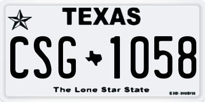 TX license plate CSG1058