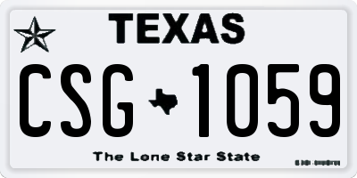 TX license plate CSG1059