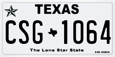 TX license plate CSG1064