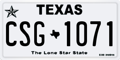 TX license plate CSG1071