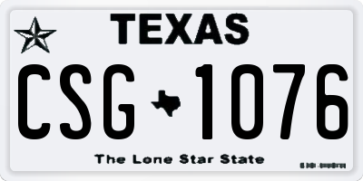 TX license plate CSG1076