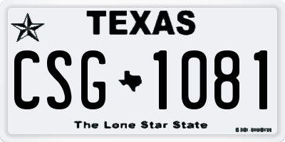 TX license plate CSG1081