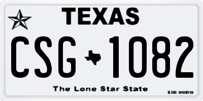 TX license plate CSG1082