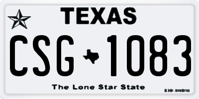 TX license plate CSG1083