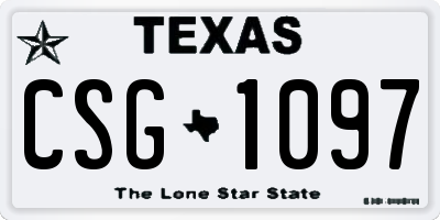 TX license plate CSG1097
