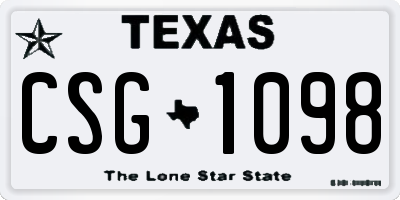 TX license plate CSG1098