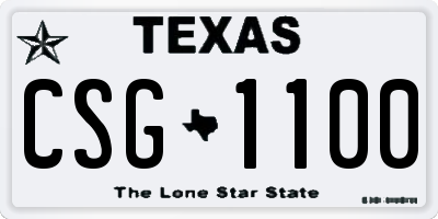 TX license plate CSG1100
