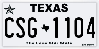 TX license plate CSG1104