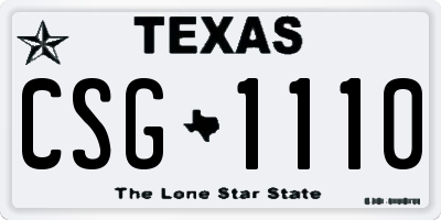 TX license plate CSG1110