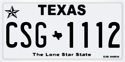 TX license plate CSG1112
