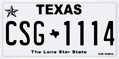 TX license plate CSG1114