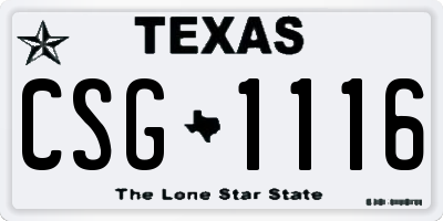 TX license plate CSG1116