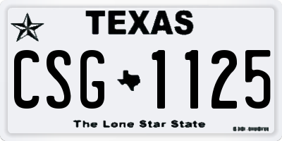 TX license plate CSG1125