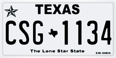 TX license plate CSG1134