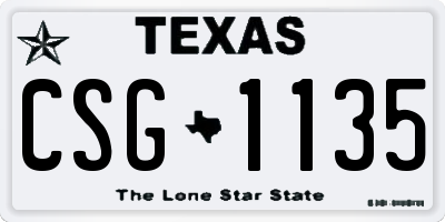 TX license plate CSG1135