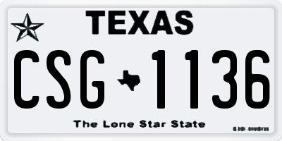 TX license plate CSG1136