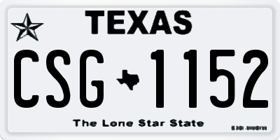 TX license plate CSG1152