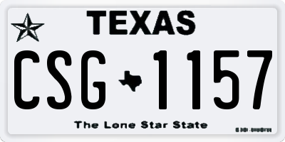 TX license plate CSG1157