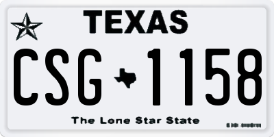TX license plate CSG1158