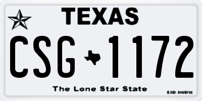 TX license plate CSG1172