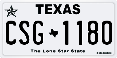 TX license plate CSG1180