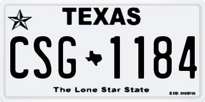 TX license plate CSG1184