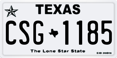 TX license plate CSG1185