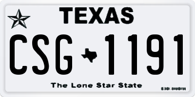 TX license plate CSG1191