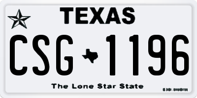 TX license plate CSG1196