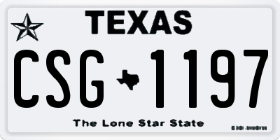 TX license plate CSG1197