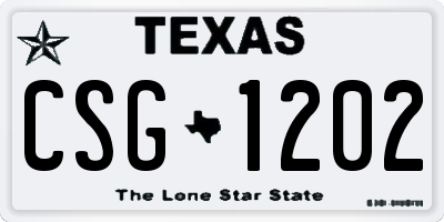 TX license plate CSG1202