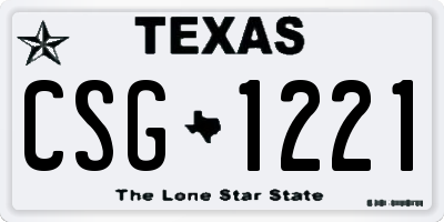 TX license plate CSG1221