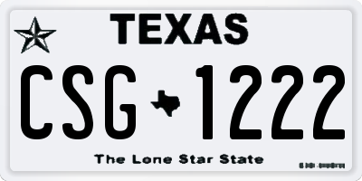 TX license plate CSG1222