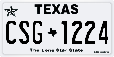 TX license plate CSG1224