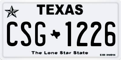 TX license plate CSG1226