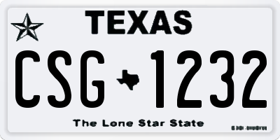 TX license plate CSG1232