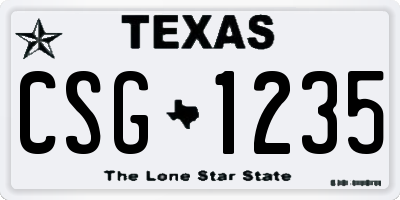 TX license plate CSG1235