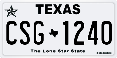 TX license plate CSG1240