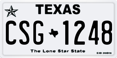 TX license plate CSG1248