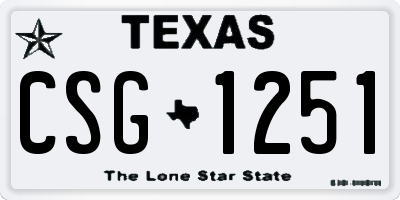TX license plate CSG1251