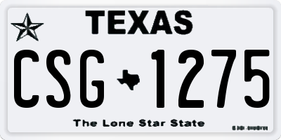 TX license plate CSG1275