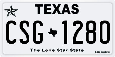 TX license plate CSG1280