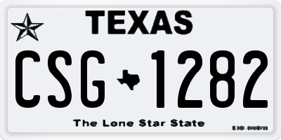 TX license plate CSG1282