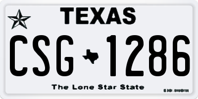 TX license plate CSG1286