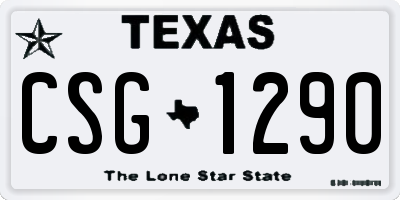 TX license plate CSG1290