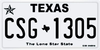 TX license plate CSG1305