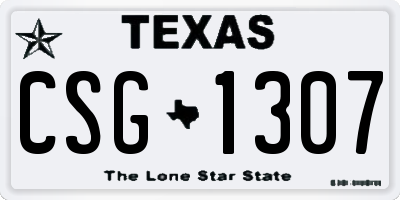 TX license plate CSG1307
