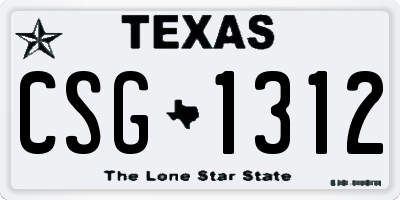 TX license plate CSG1312